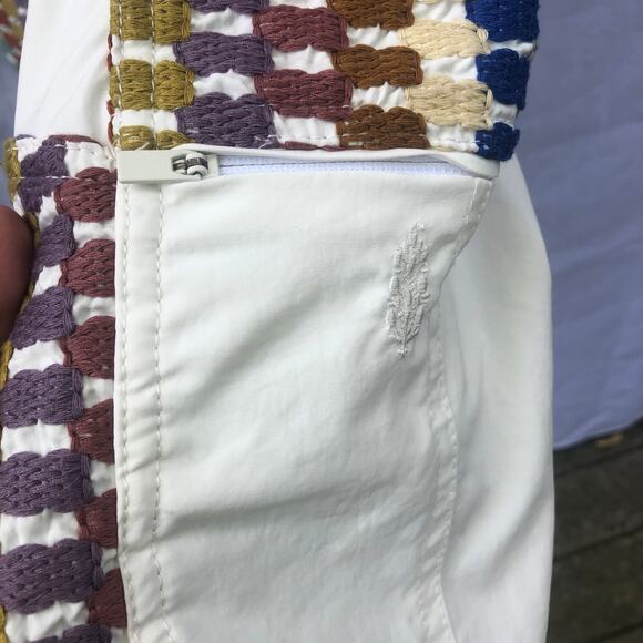 Free People Movement Pants Embroidered Patch Baggy Straight Leg Cinch Cuff M - Picture 9 of 14